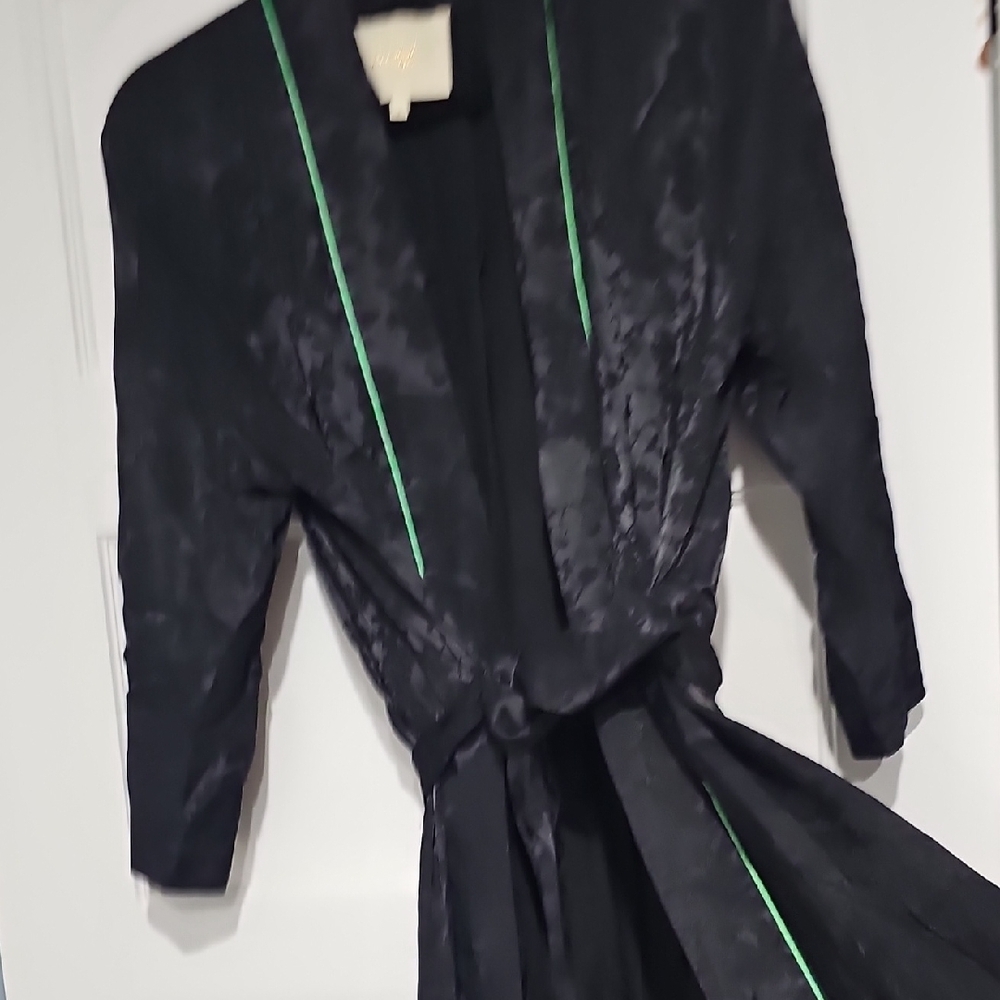 Maje Black Robe with Green Trim - Picture 6 of 10